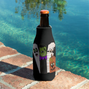 Funny Frankenstein Ghost Pumpkin Invisible Man Bottle Cooler