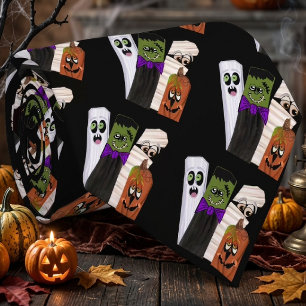 Funny Frankenstein Ghost Pumpkin Invisible Man Tie