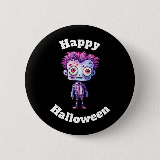 Funny Frankenstein Monster Halloween Fun 6 Cm Round Badge (Front)