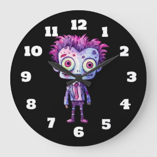 Funny Frankenstein Monster Halloween Fun Large Clock