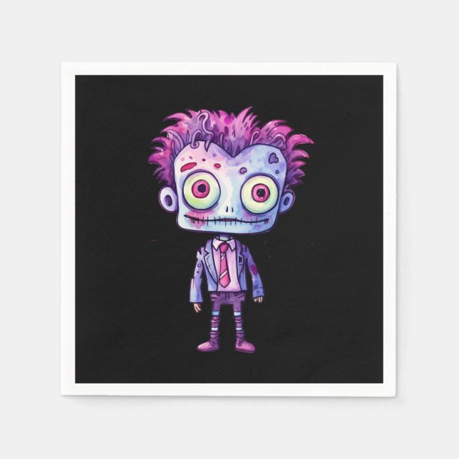 Funny Frankenstein Monster Halloween Fun Napkin (Front)