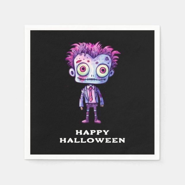 Funny Frankenstein Monster Halloween Fun Napkin (Front)