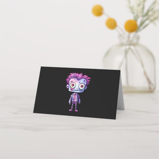 Funny Frankenstein Monster Halloween Fun Place Card (Front)
