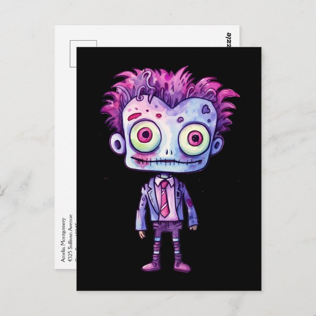 Funny Frankenstein Monster Halloween Fun Postcard (Front/Back)