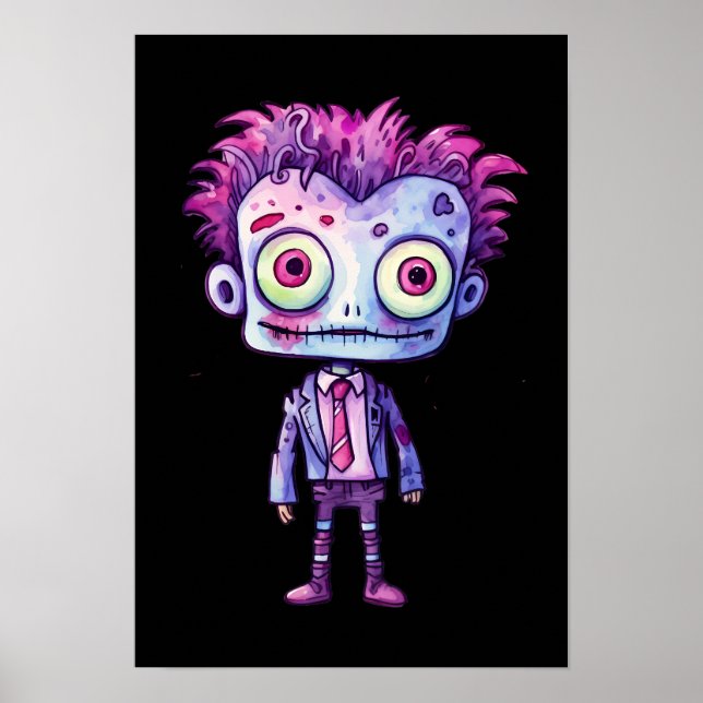 Funny Frankenstein Monster Halloween Fun Poster (Front)