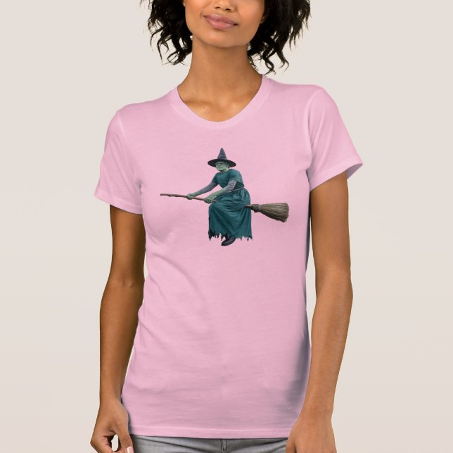 Funny Frankenstein Witch Halloween T-Shirt (Front)