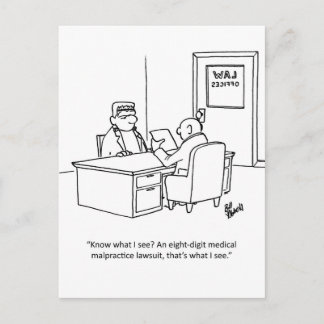 Funny Frankenstein's Lawsuit Humour Postcard