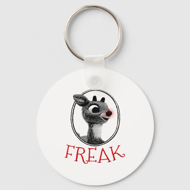 Funny Freak Rudolph The Red Nosed Reindeer Christm Key Ring (Front)