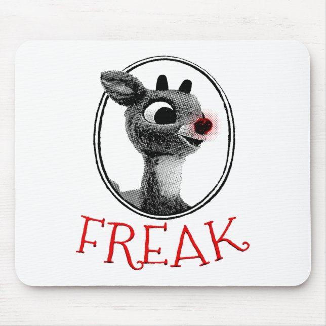 Funny Freak Rudolph The Red Nosed Reindeer Christm Mouse Pad (Front)
