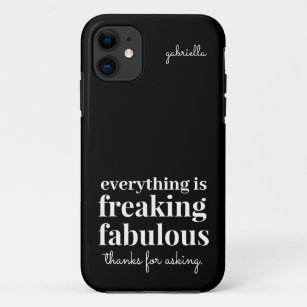 Funny Freaking Fabulous Sarcastic Black Case-Mate iPhone Case