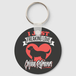 Funny Freaking Love My Golden Retriever Key Ring