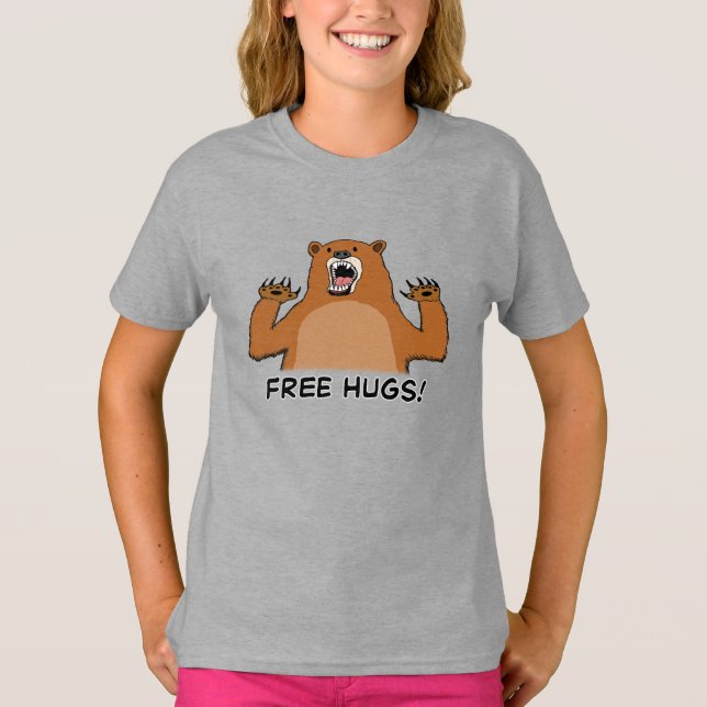 Funny Free Bear Hugs T-Shirt (Front)