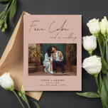 Funny Free Cake Wedding Photo Save the Date Announcement Postcard<br><div class="desc">This funny Free Cake and a Wedding Photo Save the Date postcard is perfect for couples who believe that laughter is the best way to kick off their wedding journey. Capturing the essence of joy and whimsy, this postcard features a delightful message that's sure to bring smiles: "Free cake and...</div>