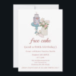 Funny Free Cake Womens 60th Birthday Invitation<br><div class="desc">With a beautiful hand illustrated flower,  Mason jar and birthday cake design these minimalist invites are a funny way to invite guests to your 60th birthday celebrations.</div>
