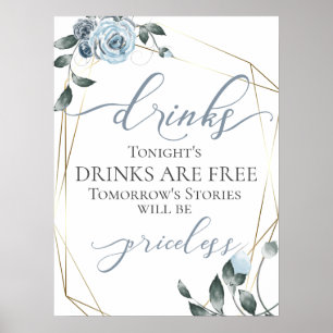 Funny Free Drinks Bar Menu Sign