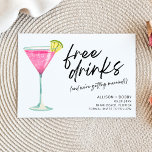 Funny Free Drinks Modern Photo Wedding Save The Date<br><div class="desc">Funny save the date cards for the fun couple who can't wait to celebrate with family and friends at their wedding. Free drinks (and we're getting married!) colourful cocktail design is personalised with your wedding details and your engagement photo on the back.</div>