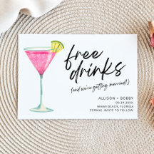 Funny Free Drinks Modern Photo Wedding