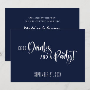 Funny Free Drinks Party Wedding Save The Date