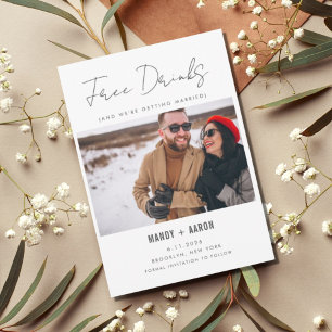 Funny Free Drinks Photo Wedding Save The Date