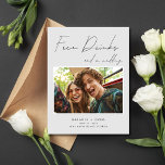 Funny Free Drinks Wedding Photo Save the Date Announcement Postcard<br><div class="desc">This funny Free Drinks and a Wedding Photo Save the Date postcard is perfect for couples who believe that laughter is the best way to kick off their wedding journey. Capturing the essence of joy and whimsy, this postcard features a delightful message that's sure to bring smiles: "Free drinks and...</div>