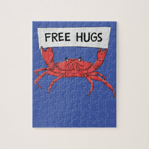 Funny Free Hugs Crab Lobster Shrimp Prawn  Gift Jigsaw Puzzle