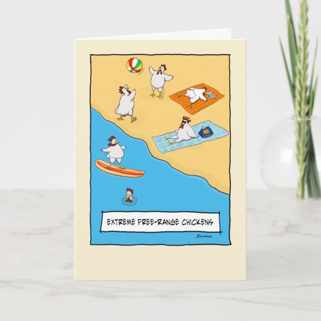 Funny Free-range Chickens Birthday Card (Front)