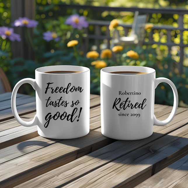 Funny Freedom Tastes So Good Retirement Gift Coffee Mug (Creator Uploaded)