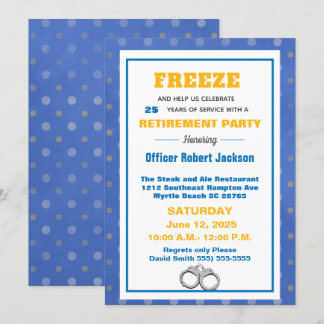 Funny Freeze Police Officer Retirement Party Invitation