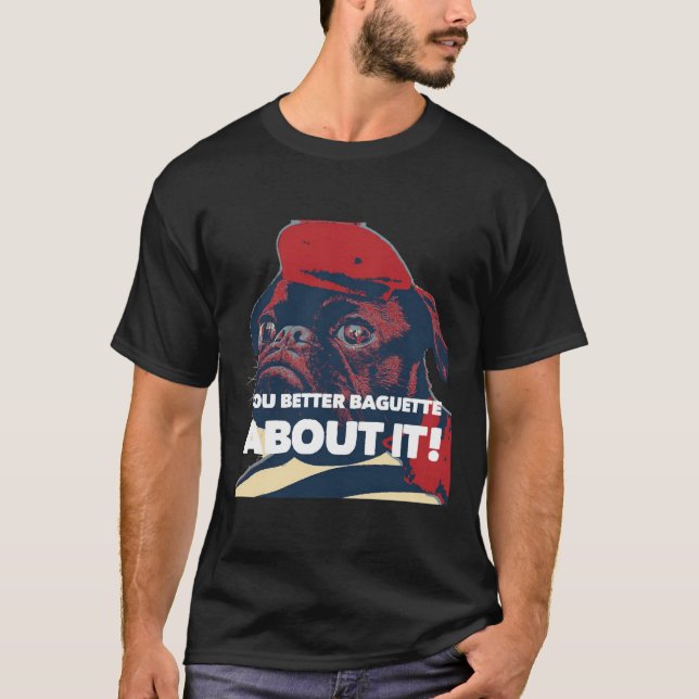 Funny French beret baguette pugPug lover gift Clas T-Shirt (Front)