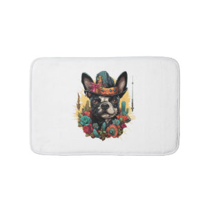 Funny French Bulldog Art Classic T-Shirt Bath Mat
