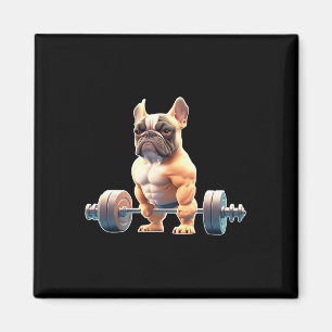 Funny French Bulldog Bodybuilding Gym Frenchie Wei Magnet