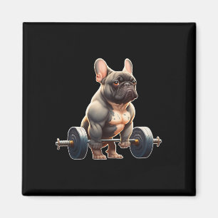 Funny French Bulldog Bodybuilding Gym Frenchie Wei Magnet