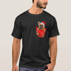 Funny French Bulldog Christmas Pocket For French L T-Shirt