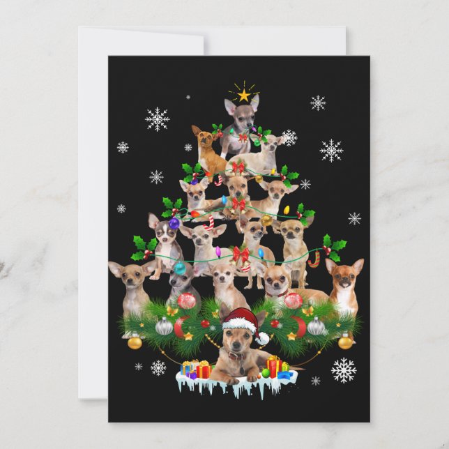 Funny French Bulldog Christmas Tree Invitation (Front)