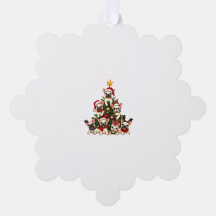 Funny French Bulldog Christmas Tree Snowflakes San Decoration Card