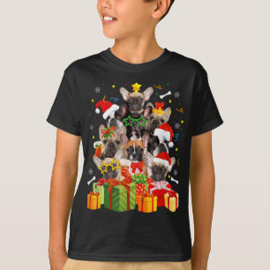 Funny French Bulldog Christmas Tree X mas Cute Dog T-Shirt