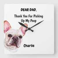 Funny French Bulldog Dad Watercolor Canine Art