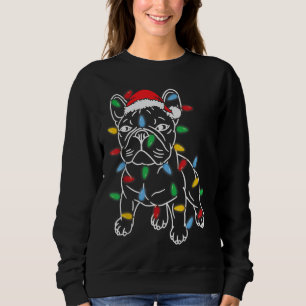Funny French Bulldog Dog Christmas Light Tree Xmas Sweatshirt