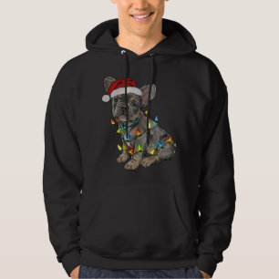 Funny French Bulldog Dog Tree Christmas Lights Xma Hoodie