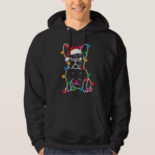 Funny French Bulldog Dog Tree Christmas Lights Xma Hoodie
