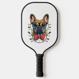 Funny French Bulldog Dog Tree Christmas Lights Xma Pickleball Paddle