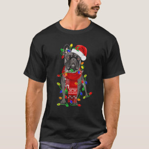 Funny French Bulldog Dog Tree Christmas Lights Xma T-Shirt