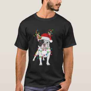 Funny French Bulldog Dog Tree Christmas Lights Xma T-Shirt