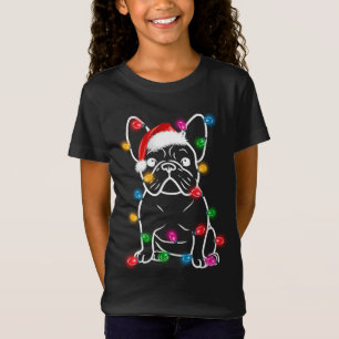 Funny French Bulldog Dog Tree Christmas Lights Xma T-Shirt