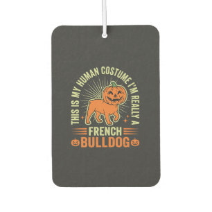 Funny French Bulldog Halloween Human Costume Desig Car Air Freshener
