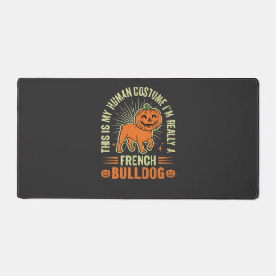 Funny French Bulldog Halloween Human Costume Desig Desk Mat