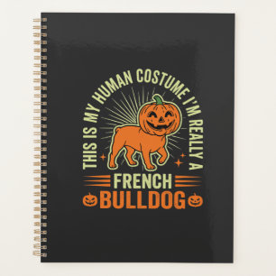 Funny French Bulldog Halloween Human Costume Desig Planner