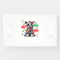 Funny French Bulldog HO HO HO Christmas Santa Hat