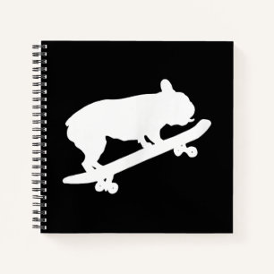 Funny French Bulldog On Skateboard Art Boys Men Notebook