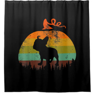 Funny French Bulldog Pumpkin Halloween Gift Shower Curtain